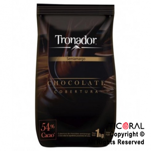 CHOCOLATE COBERTURA SEMIAMARGO 54 % CACAO TRONADOR X 1 KG x 1